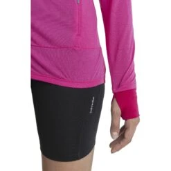 Icebreaker ZoneKnit™ Long Sleeve Zip Women - Tempo/Electron Pink -Icebreaker icebreaker womens zoneknit long sleeve zip tempo electron pink 3 1535855