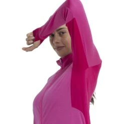 Icebreaker ZoneKnit™ Long Sleeve Zip Women - Tempo/Electron Pink -Icebreaker icebreaker womens zoneknit long sleeve zip tempo electron pink 6 1535858