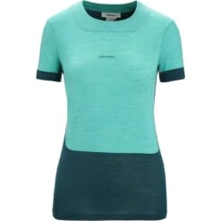Icebreaker ZoneKnit™ Short Sleeve Tee Women - Fresh Hthr/Green Glory -Icebreaker icebreaker womens zoneknit short sleeve tee fresh hthr green glory 1 1385131