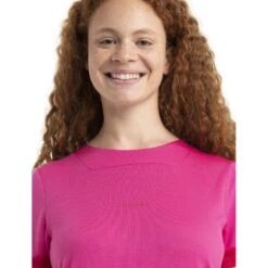 Icebreaker ZoneKnit™ Short Sleeve Tee Women - Tempo/Electron Pink -Icebreaker icebreaker womens zoneknit short sleeve tee tempo electron pink model 4 1499294